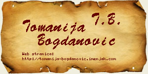 Tomanija Bogdanović vizit kartica